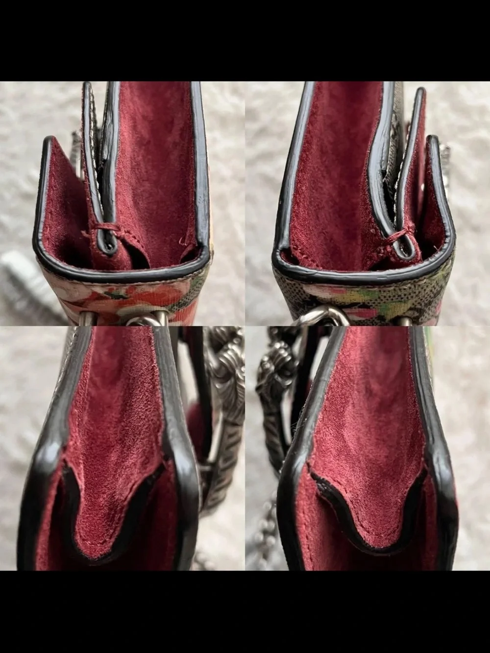 Gucci GG Supreme Crossbody Bag with Pink Floral Print
